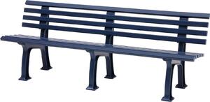 Panchina da giardino Antigua | 4 posti | Blu | HxLxP 74x200x54cm | Plastica resistente agli agenti atmosferici e ai raggi UV | Panchina da parco Panchina da esterno Balcone da giardino Terrazza