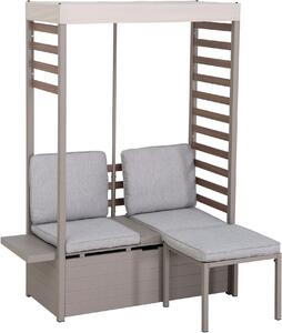 Divano da giardino in acciaio Sunjoy FARO - 57cm x 147cm, grigio