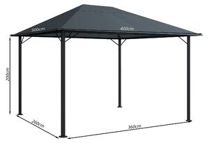Padiglione da giardino in metallo Nizza 3x4m Grigio RAL 7012
