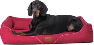 Tierlando® Letto ortopedico per cani WILLIAM Couture | Divano confortevole per cani - Dimensioni: 110x85cm | Colore: 04 Rosso scuro