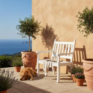 Panchina da giardino Aruba | 1 posto | Bianco | HxLxP 88x68x69cm | Plastica resistente agli agenti atmosferici e ai raggi UV | Panchina da parco Panchina da esterno Balcone da giardino Terrazza