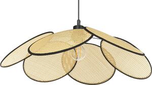 BELIANI lampada a sospensione naturale e nera in carta metallizzata effetto rattan luce a sospensione boho tradizionale illuminazione soggiorno sala da pranzo camera da letto