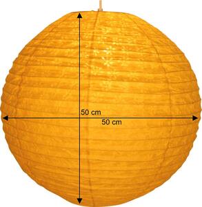 Paralume rotondo in carta Lokta, lampada a sospensione Coronada - Ø 50 cm Giallo, carta Lokta, paralumi asiatici in carta e tessuto