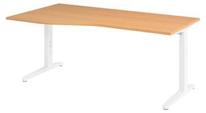 Scrivania bümö serie XB - Decorazione: faggio, dimensioni: 180 x 100 cm, struttura: bianco