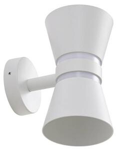 Lampada da parete per esterni a LED Lucande Meravi, bianca, a 2 luci, IP44