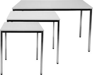 Tavolo 800x800 mm cromato/grigio chiaro