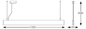 Ideal Lux - Lampadario LED a cavo STEEL LED/29W/230V 4000K CRI 90 120 cm bianco