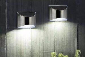 Set di 2 applique solari FHS, 4 LED bianchi SMD