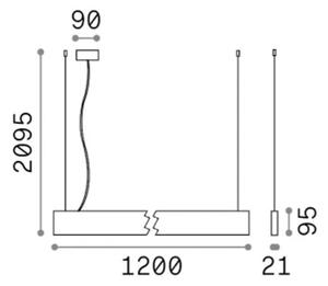 Ideal Lux - Lampada a sospensione su cavo STEEL LED/29W/230V 3000K CRI 90 120 cm nero