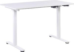 BELIANI Tavolo regolabile elettricamente Piano bianco Struttura in acciaio verniciato a polvere 120 x 60 cm Design moderno