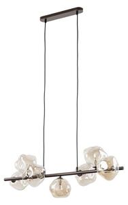 Brilagi - Lampadario a sospensione con cavo VULCANO 7xG9/8W/230V marrone/beige fumoso