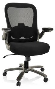 Hjh OFFICE XXL sedia girevole INSTRUCTOR T I Sedia da ufficio imbottita fino a 220 kg di portata con braccioli ribaltabili in tessuto / rete per ufficio, casa