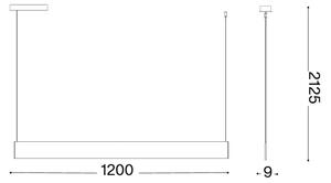 Ideal Lux - Lampadario LED a sospensione con cavo STEEL LED/24W/230V 3000K CRI 90 120 cm bianco