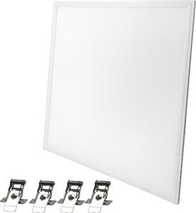 Plafoniera da incasso a LED 62x62 cm, modello slim, con griglia, incl. 4 staffe di montaggio, luce bianco caldo