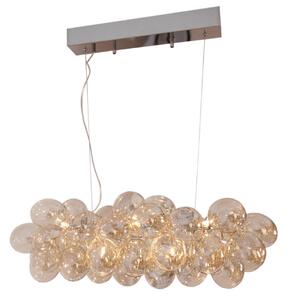 Lampadario Gross cromato-argento 8xG9x40W, vetro, dimensioni: 156x80x36 cm, IP20, By Rydens