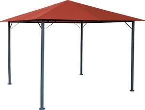 Padiglione da giardino in metallo Nizza 3x3m tenda antica per feste Terra / rosso arancio RAL 2001