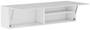 Mobile Bagno a Parete 120x23x30 cm con Anta Ammortizzata 2 Scomparti e Mensola Regolabile in MDF Bianco