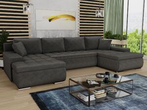 Combo divano letto a forma di U Faris - Divano, divano letto con contenitore, set divano letto, divano grande, divano letto (grigio scuro (Kronos 22))