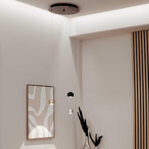 S.luce Beam LED lampada a sospensione a 3 o 5 luci baldacchino modulare a sospensione nero baldacchino modulare rotondo in nero rotondo, allungato a 3 luci