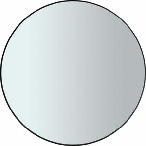 Blomus Wandspiegel Rim, Badezimmerspiegel, Dekospiegel, Stahl pulverbschichtet, farbiges Glas, Black, 80 cm, 66079