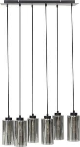 BELIANI Lampada a sospensione base in ferro grigio e nero paralume in vetro fumé 6 luci accessori per l'illuminazione