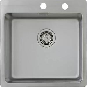 Lavabo da incasso Chicago, resistente alla corrosione e al calore, 50 x 50 cm, acciaio inox