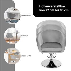 Poltrona girevole con altezza seduta regolabile e rivestimento in velluto morbido – Rotazione a 360° – Portata massima: 120 kg