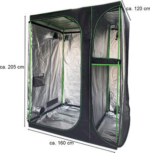 Serra da interno, tenda per coltivazione, armadio da coltivazione 160x120x205 cm - G18