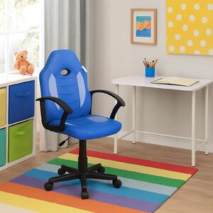 Sedia da scrivania Junior regolabile in altezza, sedia girevole ergonomica blu