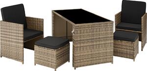 Tectake® Palermo gruppo di sedute in rattan per 2-4 persone