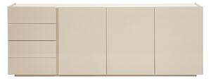 Buffet beige lucido 3 porte 4 cassetti L200 cm ISAURE