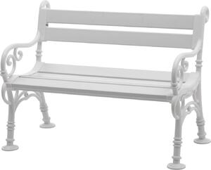 Panchina da giardino Curacao | 2 posti | bianco | HxLxP 85x115x60cm | plastica resistente agli agenti atmosferici e ai raggi UV | panchina da parco Panchina da esterno Balcone da giardino Terrazza