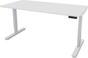 ASSMANN Scrivania elettrica regolabile in altezza Y-Line Curved Alluminio bianco, 160x80 cm, funzione memoria, doppio motore