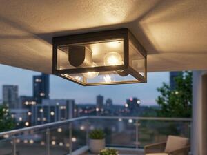 Lampada da esterno a LED, moderna, da soffitto, per illuminazione di terrazze, colore antracite, diametro 24 cm