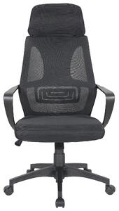 Sedia da ufficio con supporto lombare, rivestita in tessuto a rete. Sedia da scrivania con funzione basculante, sedia girevole ergonomica con schienale regolabile e traspirante. Colore: nero
