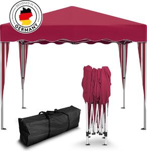 Gazebo pieghevole Kronenburg 3x3 m - Impermeabile, protezione UV 50+, senza pareti laterali, rosso