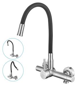 Rubinetto da cucina con beccuccio girevole a 360° e 2 getti d'acqua