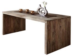 MASSIVMOEBEL24 | scrivania in legno di Sheesham / palissandro 200x90x77 grigio scuro oliato NATURE GREY #712