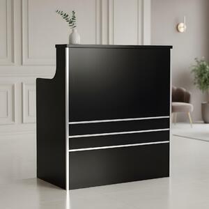 Receptione parrucchiera laccata Alexa 100 cm cosmetica per salone studio SPA nero