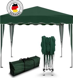 Gazebo pieghevole Kronenburg 3x3 m - Impermeabile, protezione UV 50+, senza pareti laterali, verde