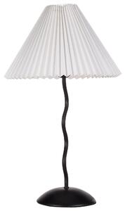 BELIANI Lampada da tavolo con base in metallo nero e paralume bianco ripiegato per comodino