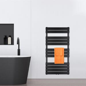 VILSTEIN radiatore da bagno, radiatore da bagno, radiatore per asciugamani attacco laterale e attacco centrale, radiatore da bagno a pannello piatto, radiatore per asciugamani a pannello, nero, 703W, 120x60 cm