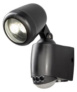 Lampada da parete a batteria Konstsmide Prato con sensore di movimento, plastica nera, LED