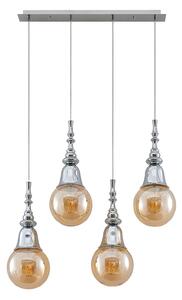 Lucande Gesja Pendellampe, 4-fl., lang, chrom