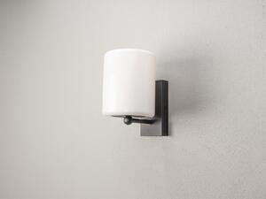 Konstsmide 7356-752 Portici Lampada da parete E27 con vetro opalino in plastica nero