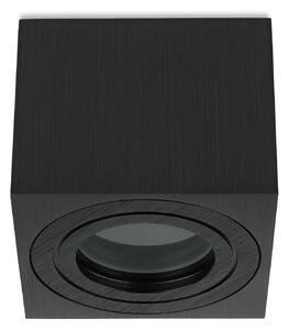 Faretto da incasso a LED Sweet per bagno, squadrato, piatto, in alluminio nero, IP44