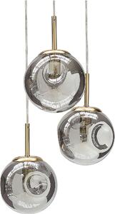 BELIANI Lampada a sospensione paralume in vetro trasparente ottone ferro 3 luci design moderno accessori soggiorno