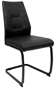 Sedie da pranzo moderne in Pelle finta - sedie a sbalzo imbottite con robusta struttura in metallo - sedie a sbalzo di facile manutenzione con superficie traspirante, Colore: nero; Quantità: 1 pz