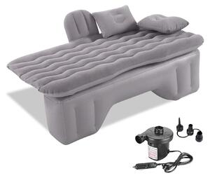 Materasso gonfiabile per uso interno ed esterno, con pompa, colore grigio, per 1 persona, ideale per il campeggio