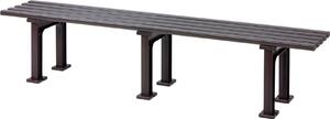 Panchina da giardino Kuba | 4 posti | Marrone | HxLxP 42x200x37cm | Plastica resistente agli agenti atmosferici e ai raggi UV | Panchina da parco Panchina da esterno Balcone da giardino Terrazza